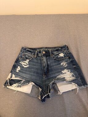 American Eagle Outfitters Distressed Denim Jean Shorts - Blue